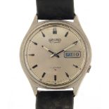 Seiko, vintage gentlemen's Seiko automatic wristwatch with day date aperture and box, the case