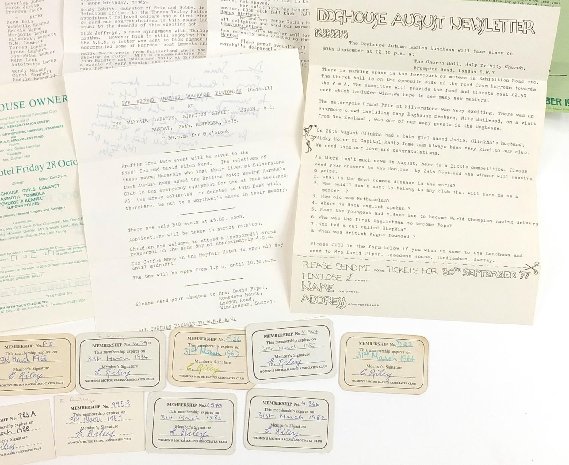 Vintage motoring interest ephemera relating to The Women's Motor Racing Associates Club known as The - Image 5 of 5