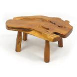 1970'S Naturalistic hardwood coffee table, 37cm H x 87cm W x 57cm D