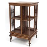 Mahogany revolving bookcase, 88cm H x 50cm W x 50cm D