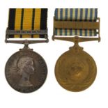 British military Elizabeth II Korea medal and Africa Service medal with Kenya bar awarded to