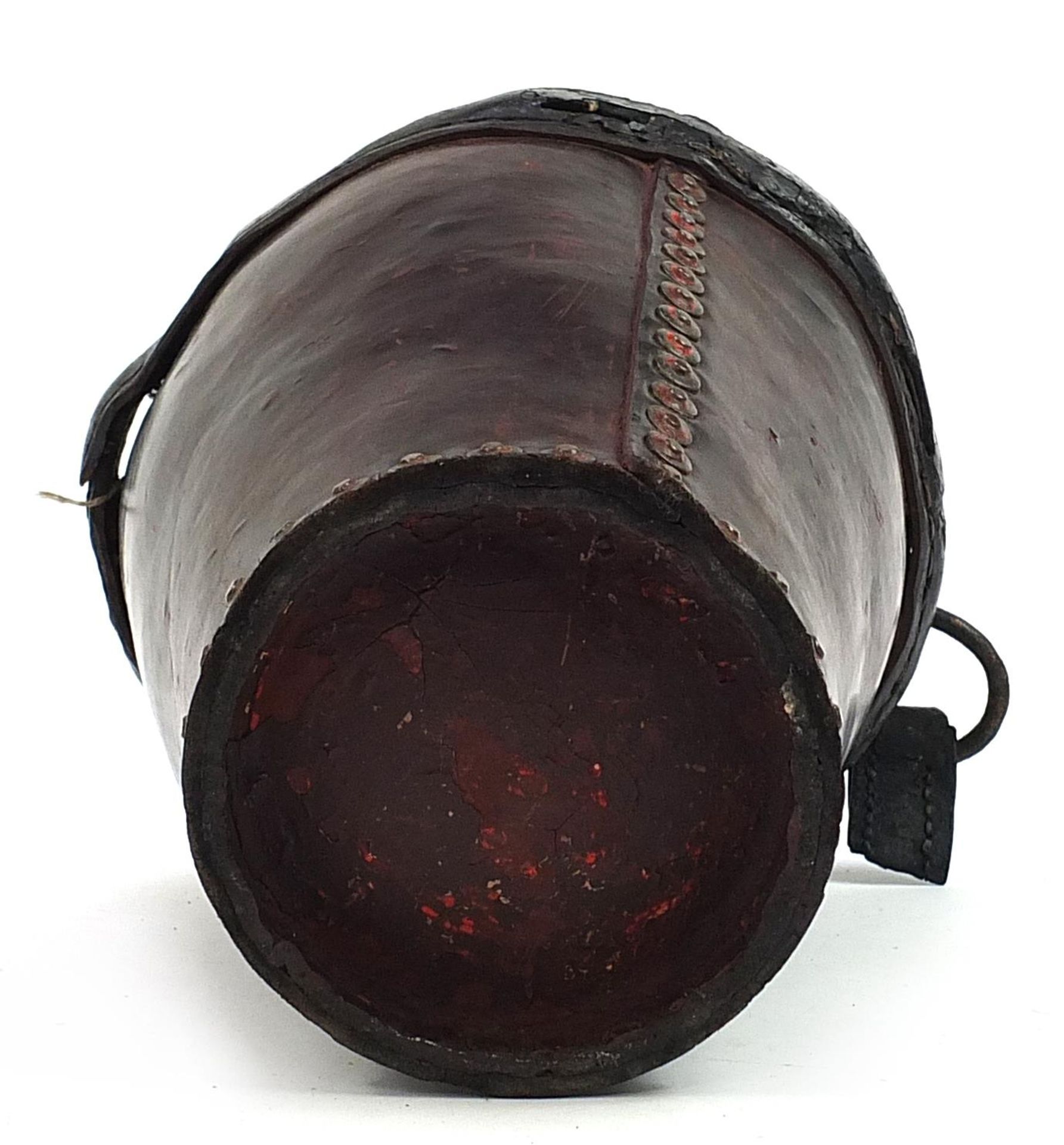 Antique leather fire bucket, 28cm high - Bild 3 aus 3