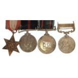 British military four medal group including George VI India General Service medal with Punjab