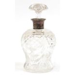 Mappin & Webb, George V cut glass decanter and stopper with silver collar, London 1934, 22.5cm high