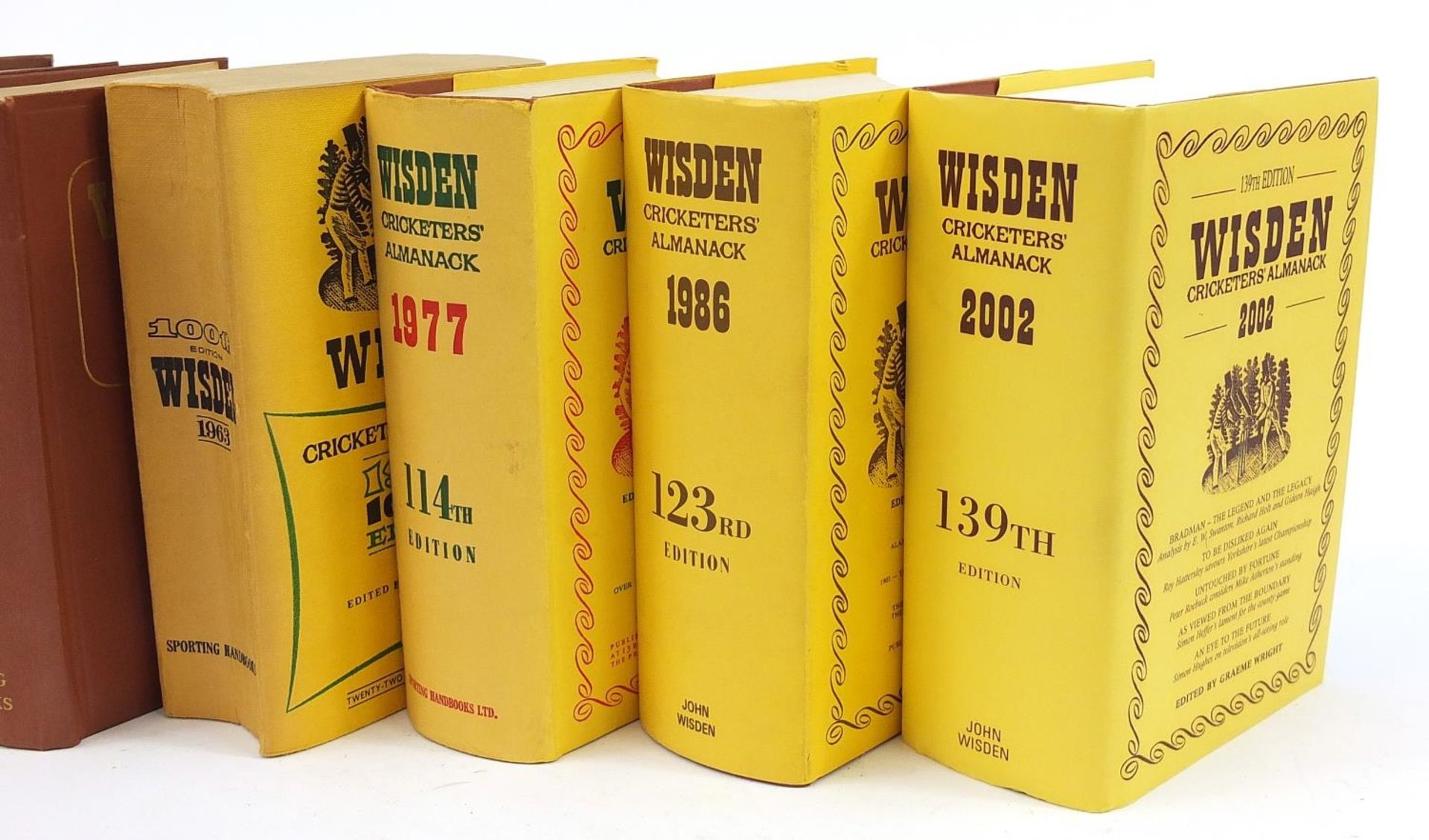 Eight Wisden Cricket Almanacs, 1953, 1954, 1956, 1957, 1963, 1977, 1986 and 2002 - Image 3 of 4