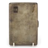 Mappin & Webb, golfing interest rectangular silver cigarette case with gilt interior, engraved The