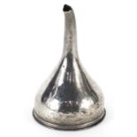 Antique Irish silver wine funnel, indistinct hallmarks, 12cm high, 80.0g