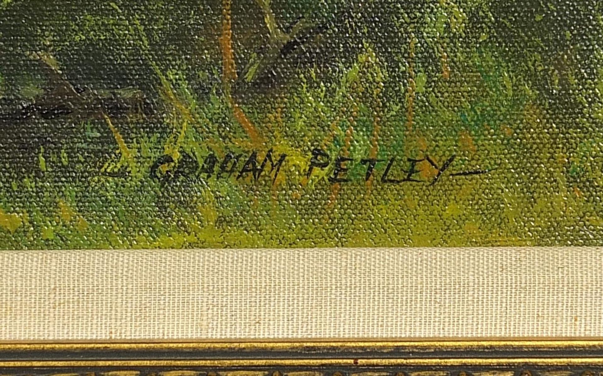 Graham Petley - Pan Lane, Hanningfield, oil on canvas, inscribed E Stacy Marks label verso, - Image 3 of 5