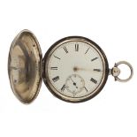 Gentlemen's silver full hunter pocket watch, the case dated London 1878, 50mm in diameter