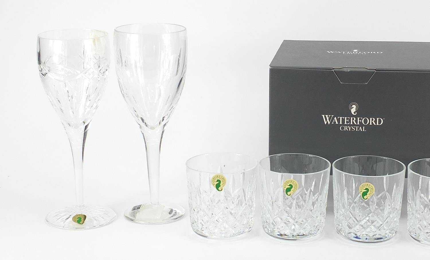 Waterford Crystal including a pair of John Rocha-Imprint wine glasses, set of four Lismore - Image 2 of 5