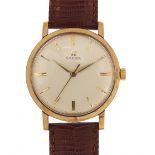 Omega, vintage gentlemen's 9ct gold wristwatch, 34mm in diameter