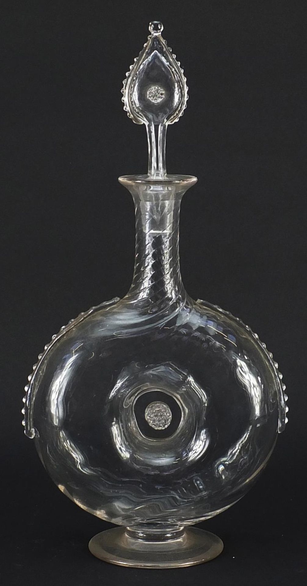 Continental Scandinavian design glass decanter, 33.5cm high