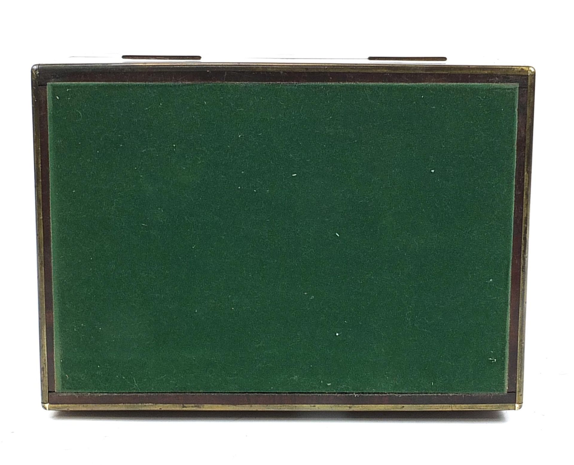 Victorian mahogany box with Brahma lock converted to a humidor, 21cm H x 35.5cm W x 25cm D - Image 5 of 5