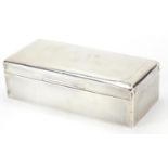 Horace Woodward & Co Ltd, George V rectangular silver cigarette box, London 1919, 6cm H x 19cm W x