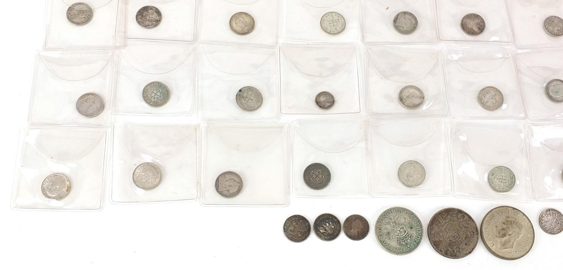 Victorian and later British coinage including sixpence and shillings and 1838 Maundy twopence - Bild 4 aus 5