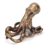 Bronzed model of an octopus, 23cm in length