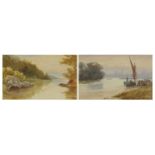 Fred Dixey - On Windermere and Strand on The Green, pair of watercolours, mounted, framed and