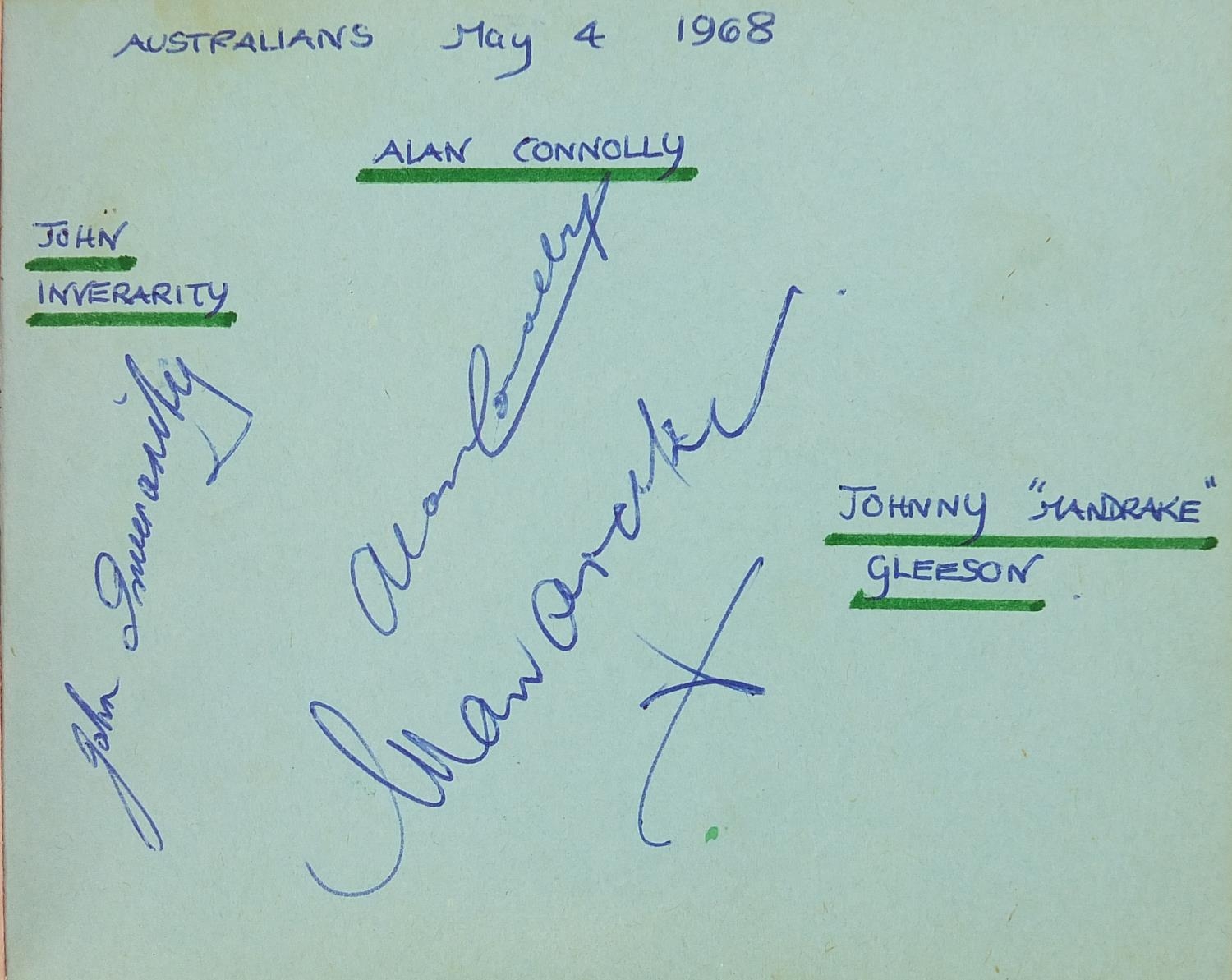 1960's and later cricket autographs arranged in an album including Australians and Yorkshire - Image 5 of 6