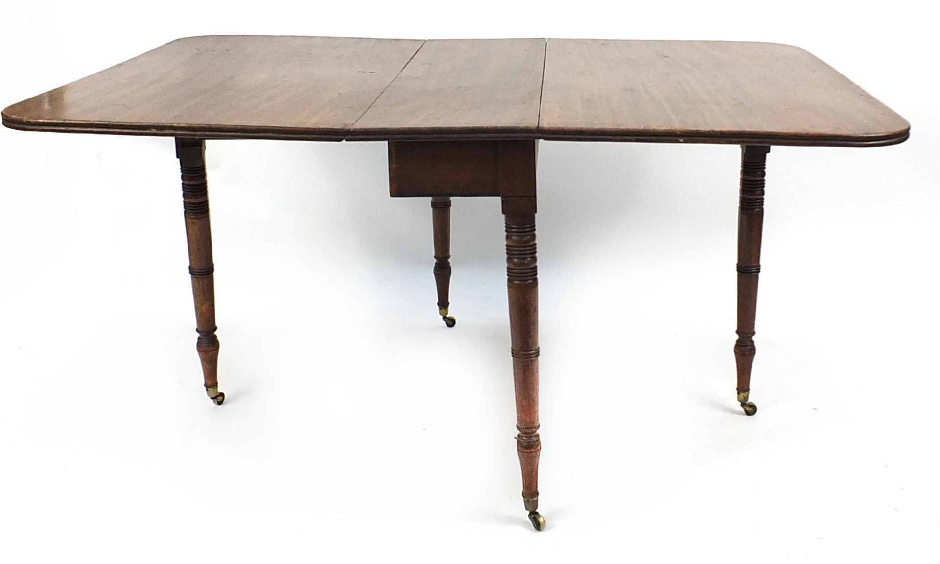 Victorian mahogany drop leaf table, 71cm H x 98cm W x 32cm D when folded - Image 3 of 4