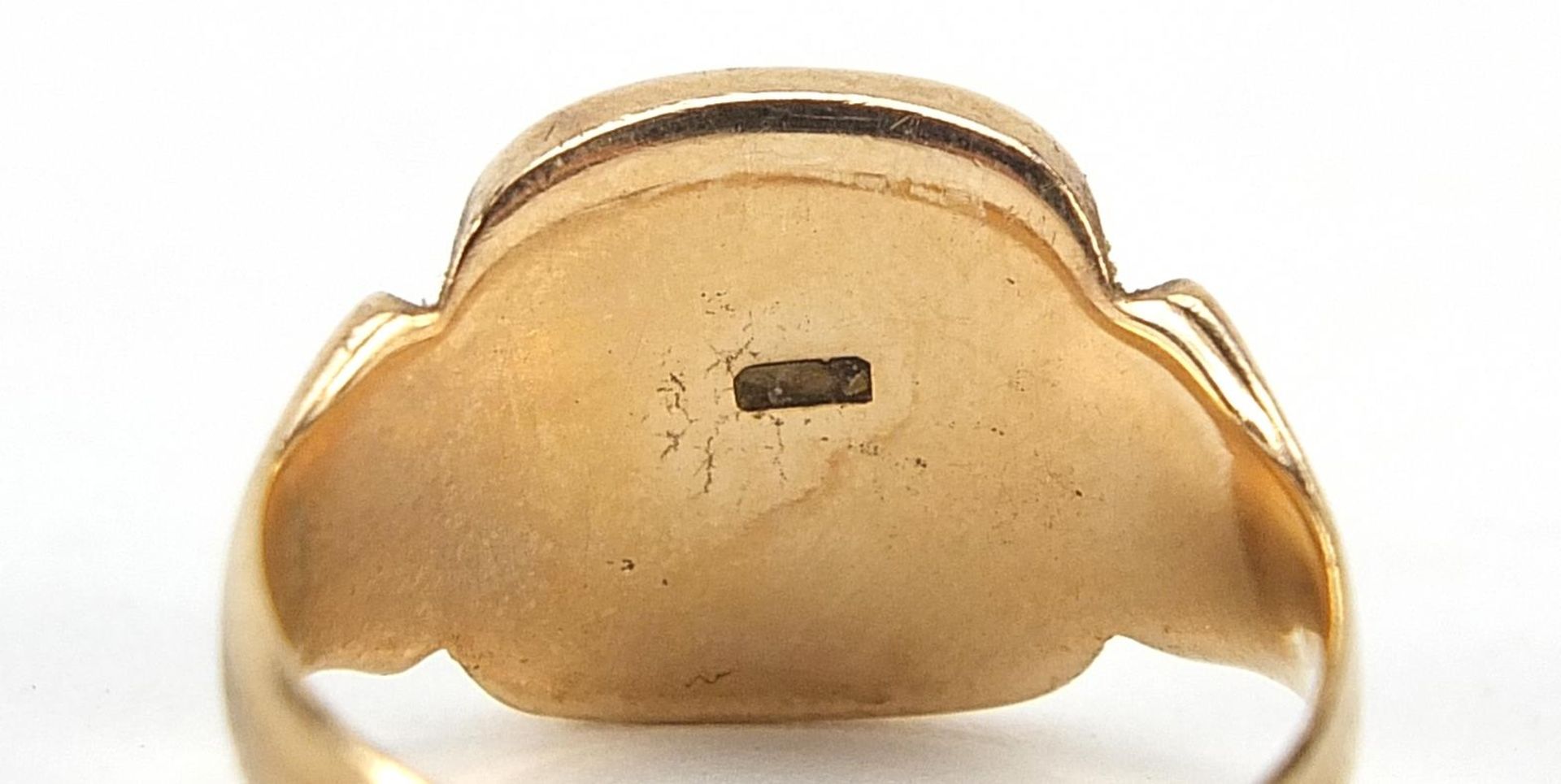 9ct gold signet ring, housed in a Brooks & Bentley box, size Q, 6.9g - Bild 3 aus 5