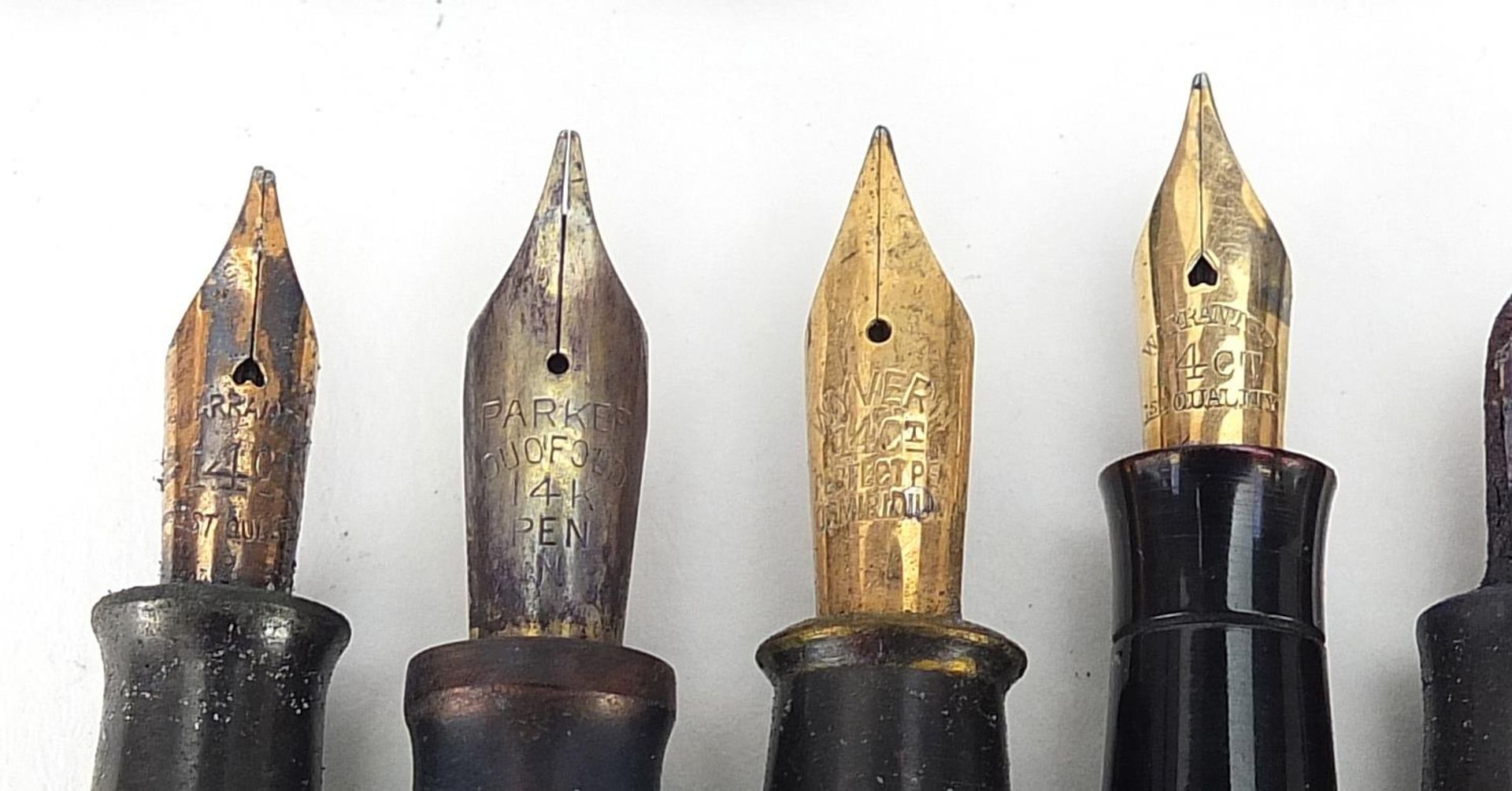 Ten vintage fountain pens with gold nibs including Swan self filler, Burnham, Watermans and Parker - Bild 5 aus 8