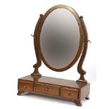 Victorian mahogany toilet mirror with three drawers to the base, 64cm H x 47cm W x 19cm D