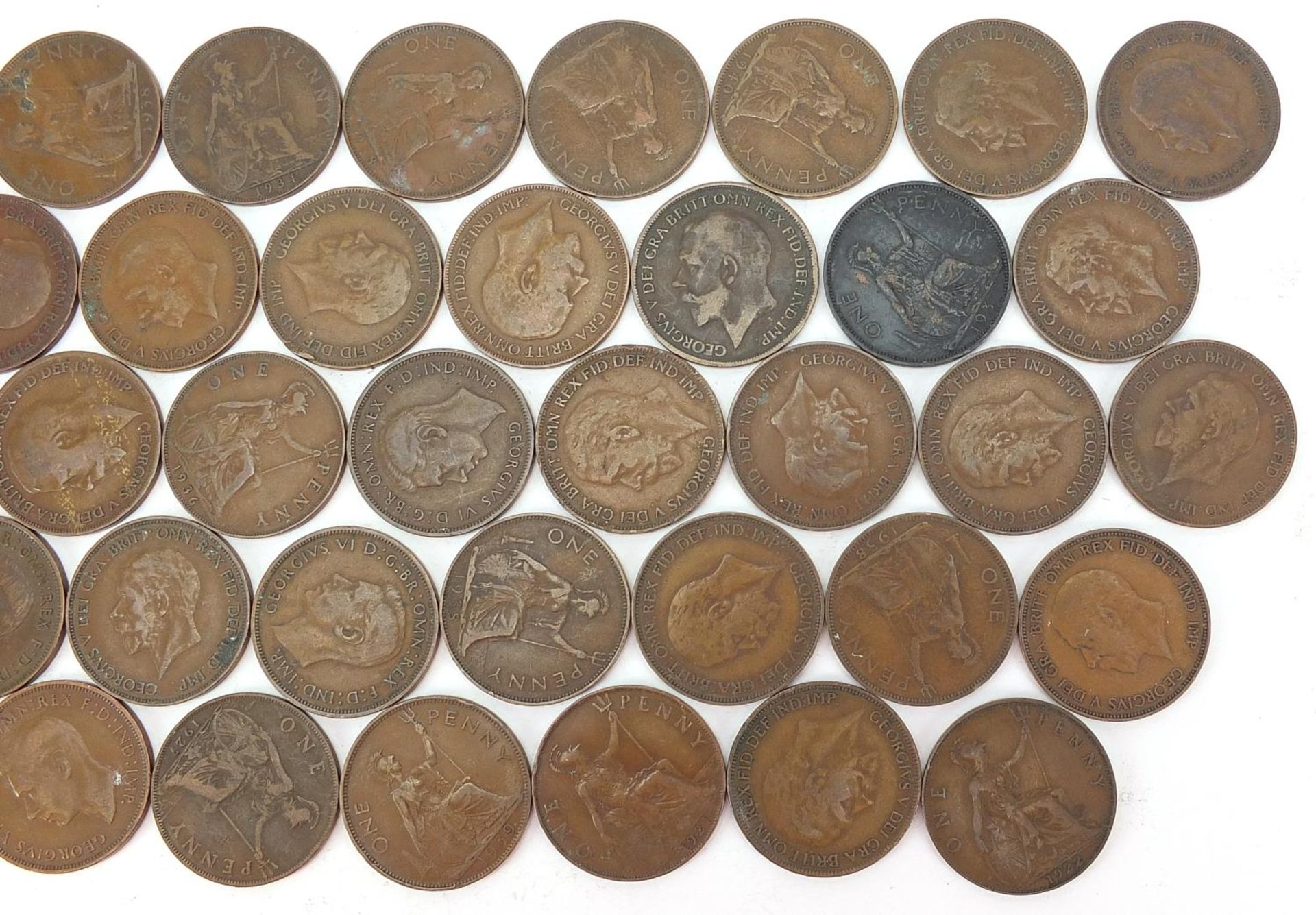 Quantity of George V and George II pennies, various dates, 490g - Image 3 of 3