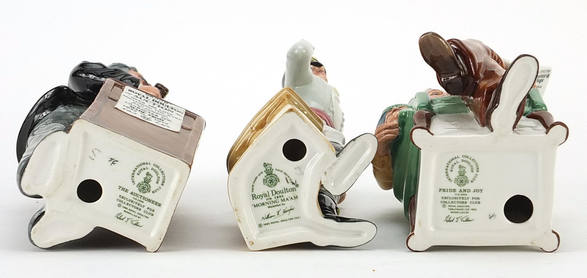 Three Royal Doulton figures comprising Pride & Joy HN2945, The Auctioneer HN2988 and Morning Ma'am - Image 3 of 4
