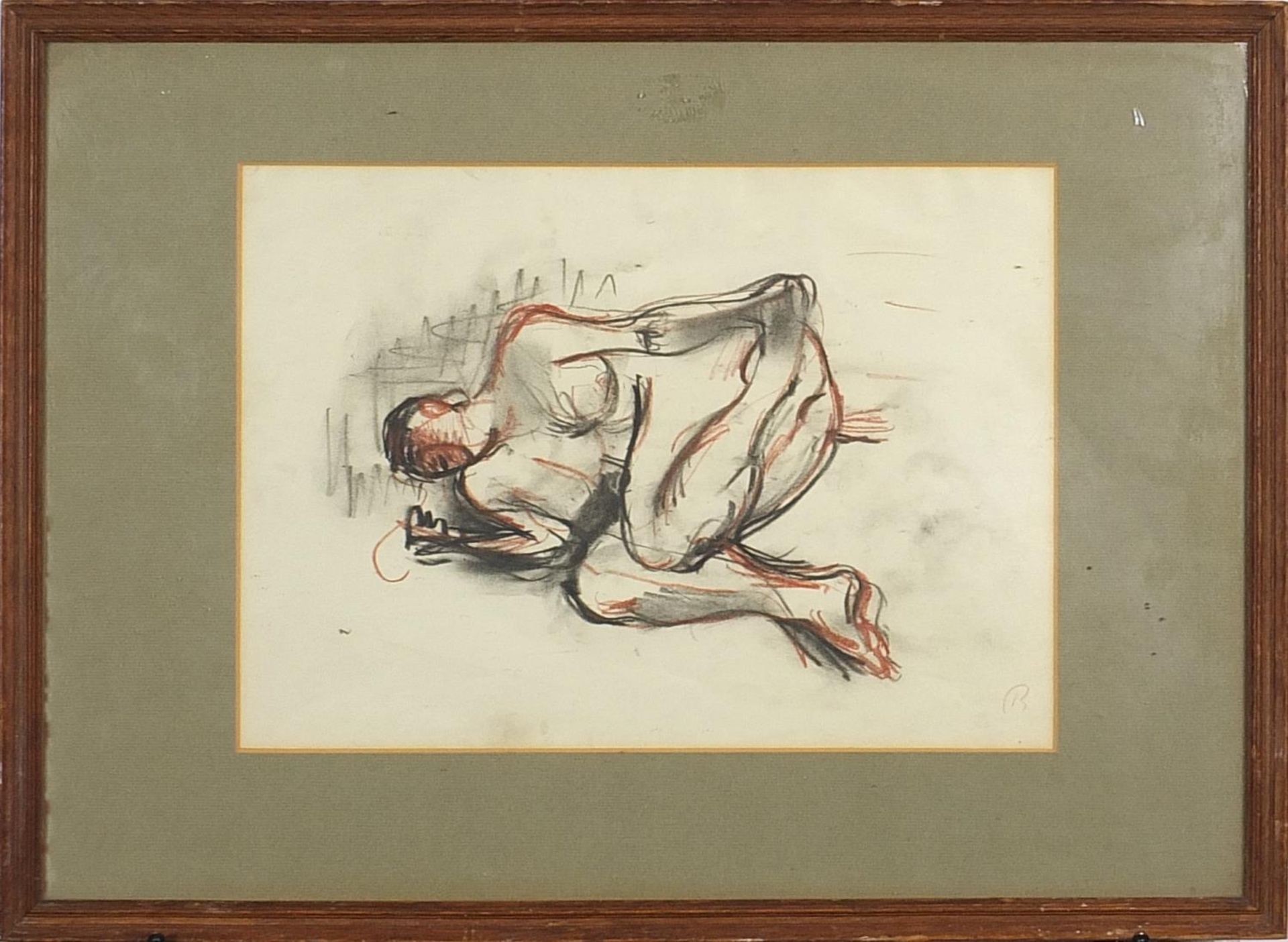 After Frank Brangwyn - Study of a nude female, pen and ink, inscribed in ink verso, mounted, - Image 2 of 5