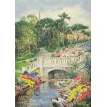 Theresa Sylvester Stannard - The Gardens, Bournemouth, early 20th century watercolour, mounted,