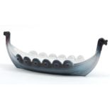 Scandinavian Viking longboat by Nittsjo, 43.5cm in length