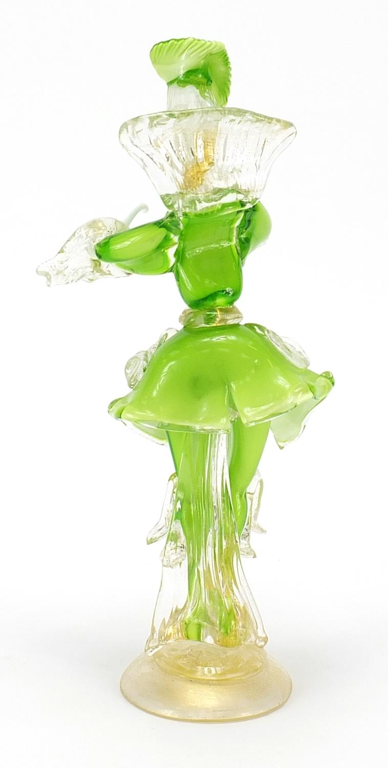 Murano gold flecked glass figure, 34cm high - Image 2 of 3