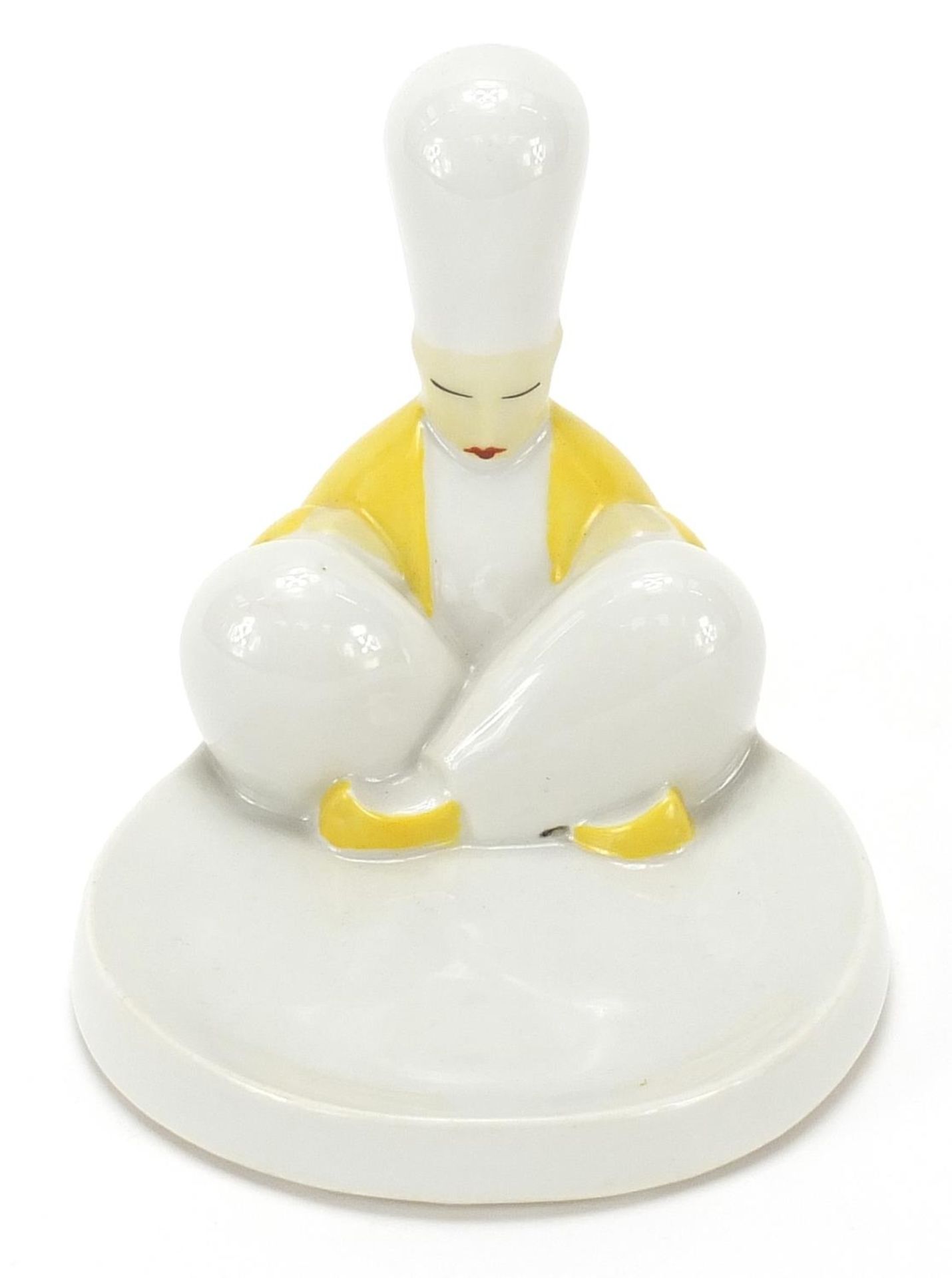 Robj, French Art Deco porcelain figural dish, 12.5cm in length