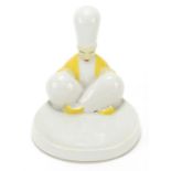 Robj, French Art Deco porcelain figural dish, 12.5cm in length