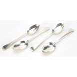 Joseph Rogers & Sons, set of four Victorian silver tablespoons, Sheffield 1899, 22cm in length,