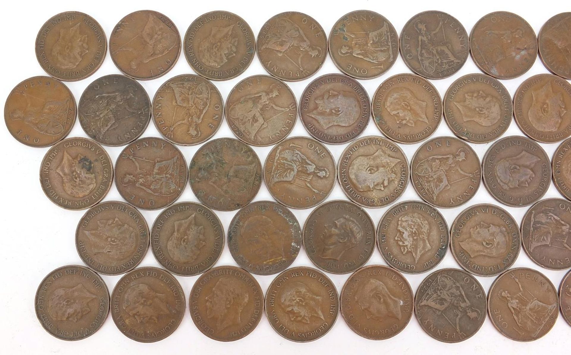 Quantity of George V and George II pennies, various dates, 490g - Image 2 of 3