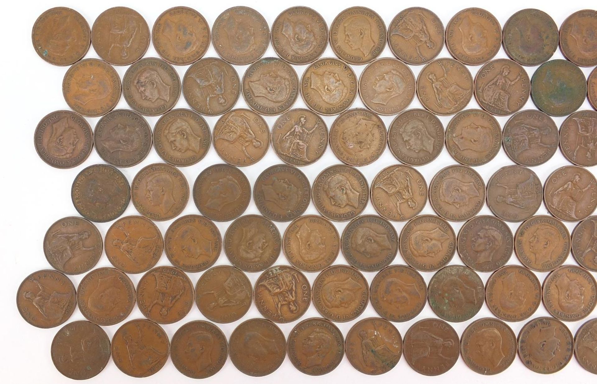 Large quantity of George VI pennies, 1944- 1949, 850g - Image 2 of 3