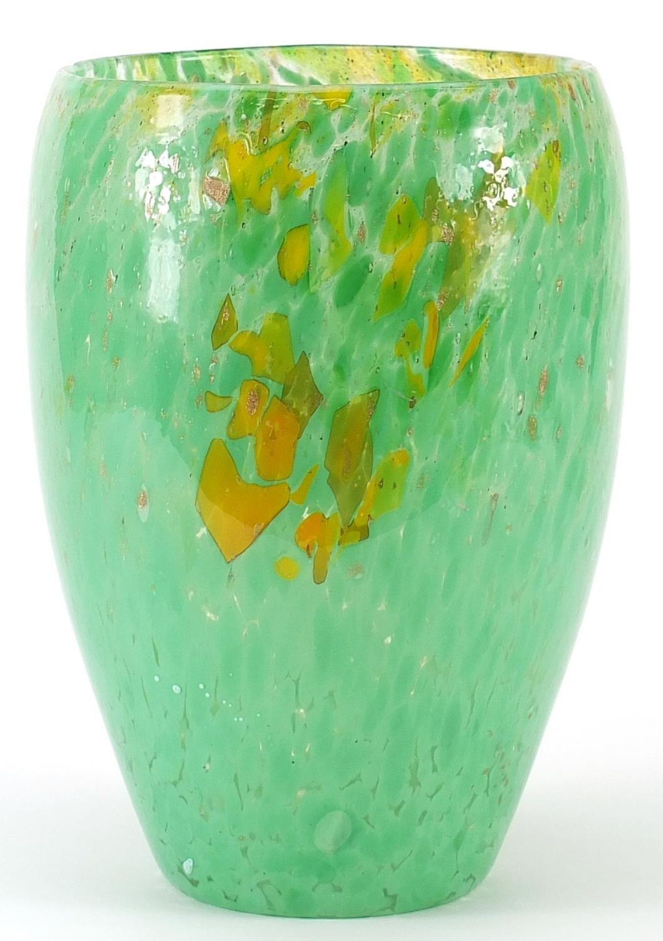 Large Scottish mottled art glass vase, possibly by Monart or Vasart, 25.5cm high - Image 2 of 3
