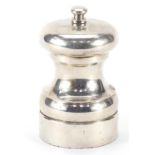 M C Hersey & Son Ltd, silver pepper mill, London 1989, 10cm high, 224.2g