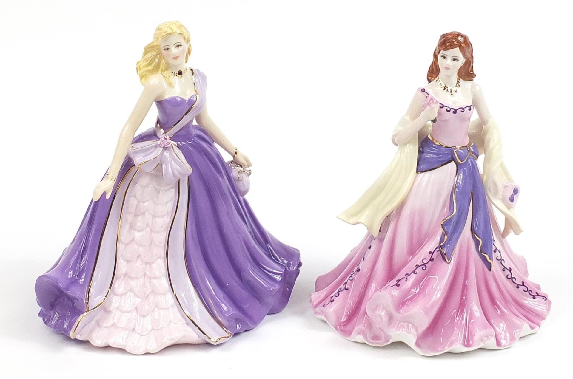 Two limited edition Coalport Figurines of the Year comprising Heather 2011 and Olivia 2012 with