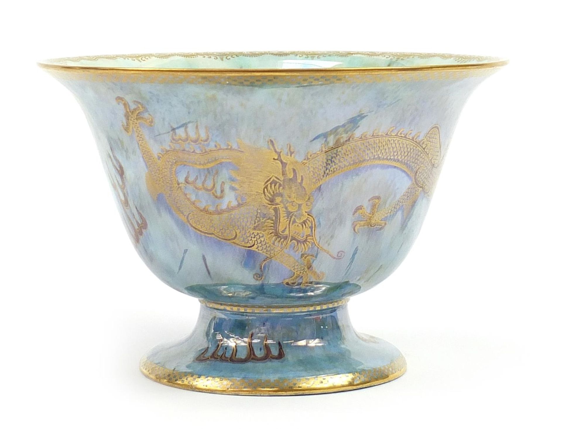 Wedgwood Fairyland lustre footed bowl hand painted with dragons, inscribed Z4829 to the base, 22cm - Image 2 of 5