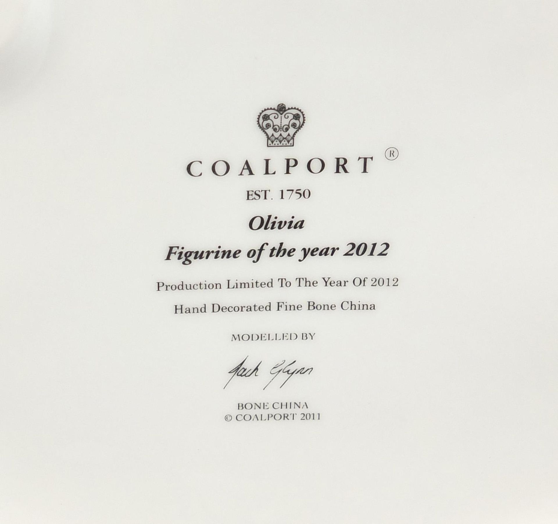 Two limited edition Coalport Figurines of the Year comprising Heather 2011 and Olivia 2012 with - Image 4 of 5