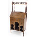 Arts & Crafts aesthetic mahogany ladies bureau in the manner of Liberty & Co, 142cm H x 66cm W x