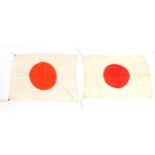 Two Japanese military interest silk flags, the largest 92cm x 67cm