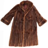 Ladies brown fur full length coat, 110cm in length
