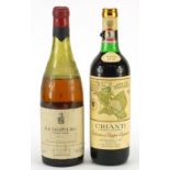 Two Vintage bottles of wine comprising 1953 Richebourg Domaine Grivelet and 1976 Chianti Fattoria Di