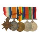 British military World War I and World War II five medal group with Oak Leaf Mentioned in Dispatches