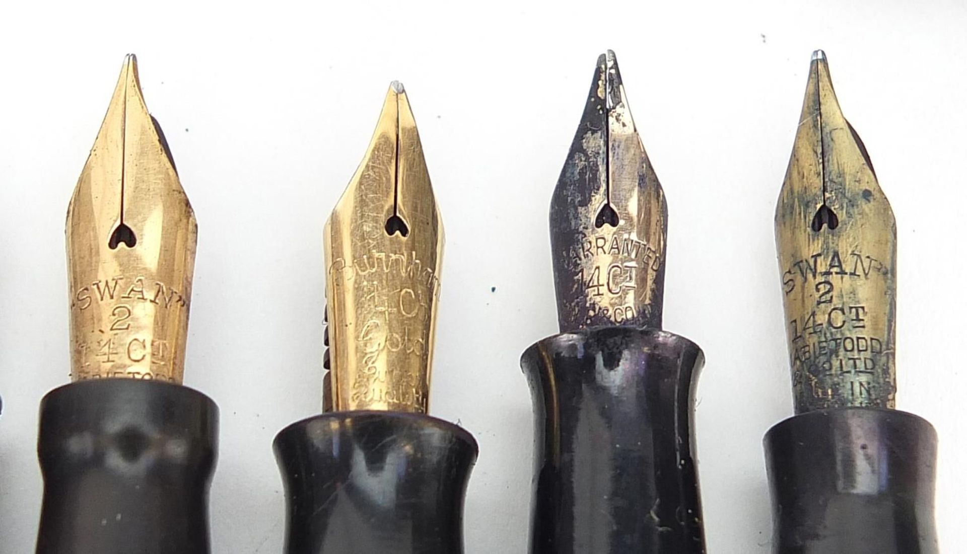 Ten vintage fountain pens with gold nibs including Swan self filler, Burnham, Watermans and Parker - Bild 7 aus 8