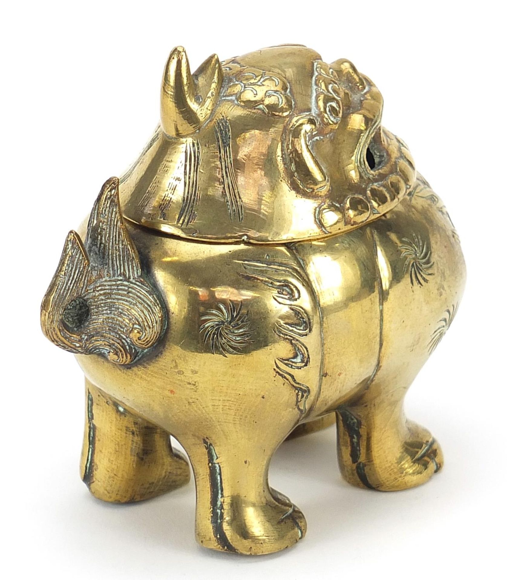 Chinese gilt bronze censer in the form of a mythical animal, 12cm in length - Image 2 of 3