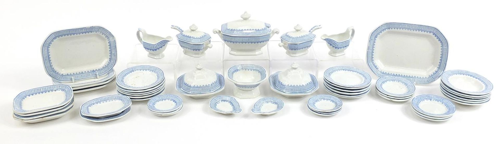 Victorian doll's house china dinner and teaware, some marked Brompton including lidded tureens and